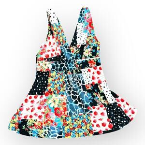 Y2K Body Central Multi-Pattern Babydoll Tank Top Size Medium